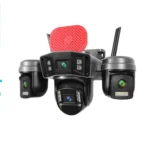 دوربین مداربسته سیمکارتی 4 لنزه 4 تصویر okam pro با بلندگو سرور داخلی