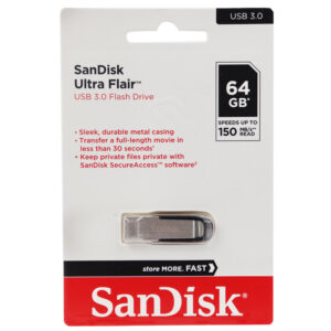 فلش 64 گیگ سن دیسک USB3.0 مدل SanDisk Ultra Flair اورجینال